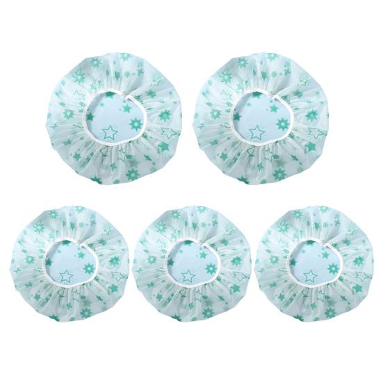 5 шт. Шапочки для душа Водонепроницаемая шапочка для волос для душа Большого размера Эластичная резинка Удобные для путешествий Складные Шапочки для душа для ванны, спа