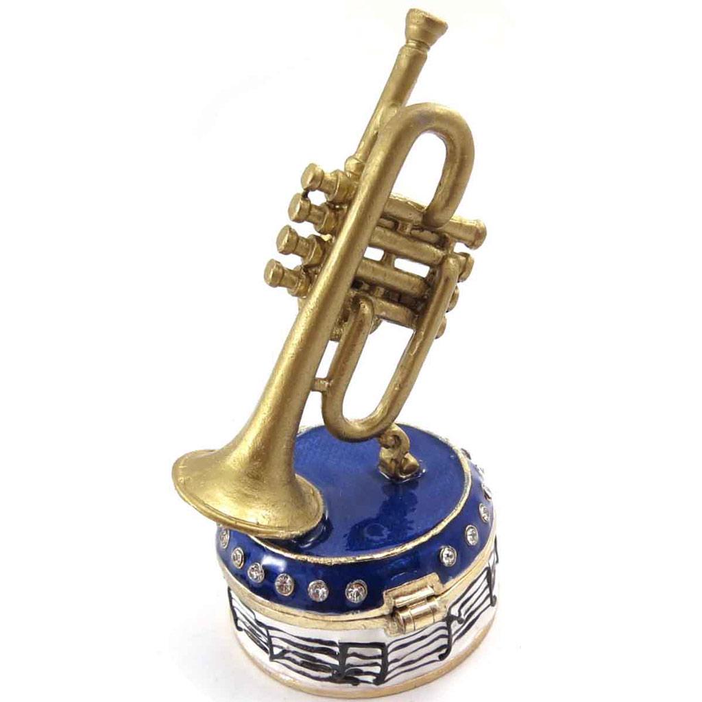 Les Trésors De Lily [J7385] - Золотисто-синяя шкатулка для драгоценностей «Труба».