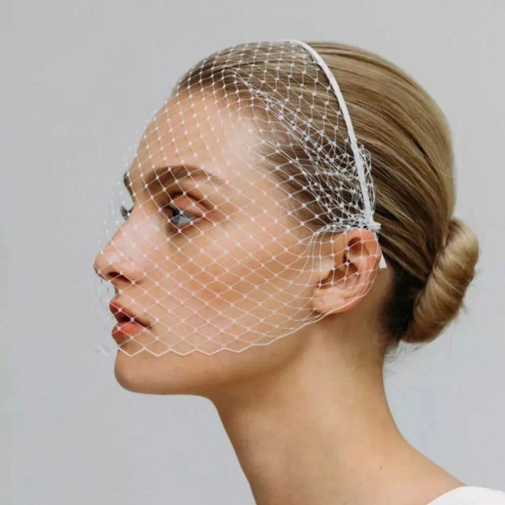 Hair Jewelry Mesh Face Cover Wedding Party Dress Women Lady Girl Hair Hoops Veil Headbands