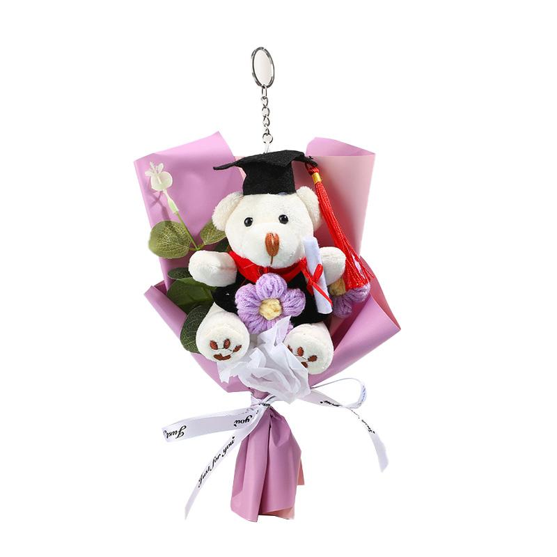 1 шт. Выпускной букет мини-цветок DIY брелок для ключей маленький медведь плюшевая игрушка домашний декор
