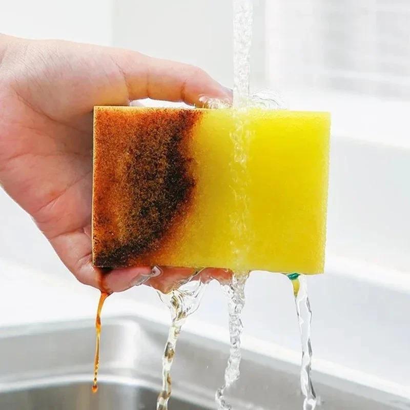 Губки для мытья посуды с высокой степенью впитываемости Magic Clean Pot Rust Stain Sponge Brush Kitchen Grease Cleaner Home Tools
