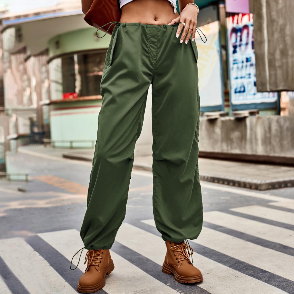 YYFS Women's Fashion Casual Solid Color Print Loose Trousers Pants & Capris