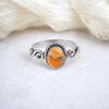 Orange Copper Turquoise Gemstone 925 Sterling Silver Jewelry Handmade Oval Ring RR-14-21