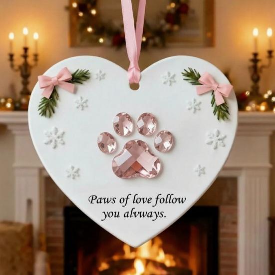 Рождественское украшение в форме сердца Искреннее Перо/Стрекоза/Олень/Цветок Рождественское украшение Вдохновляющий акриловый сувенир для елки Праздничный декор