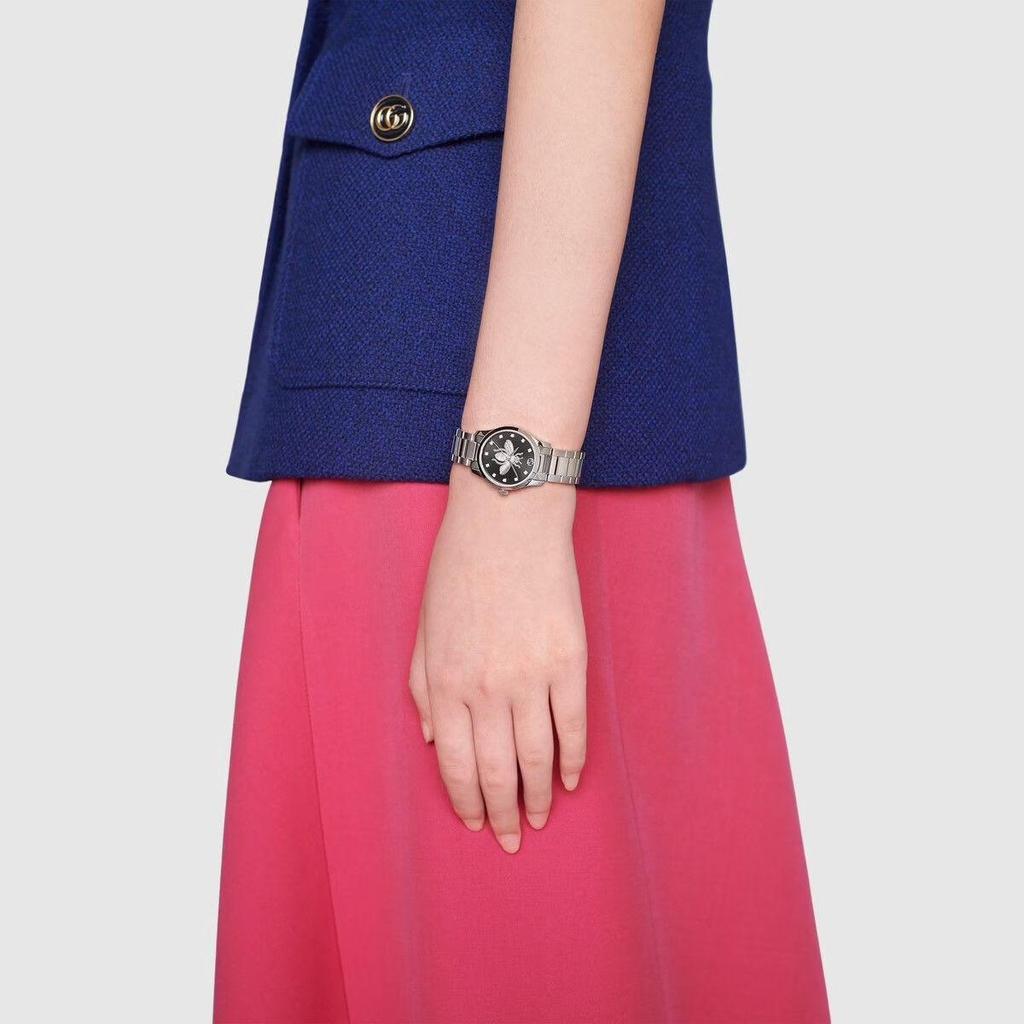 Gucci YA1265024 G-Timeless женские часы с черным циферблатом