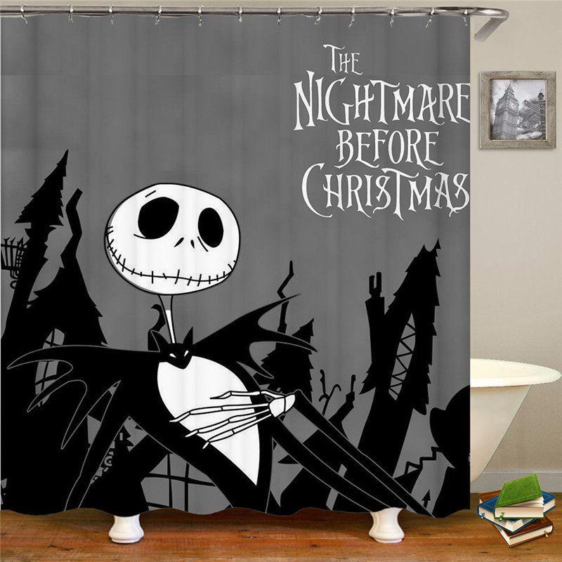 Soft And Comfortable The Nightmare Before Christmas Shower Curtain And Mat Set