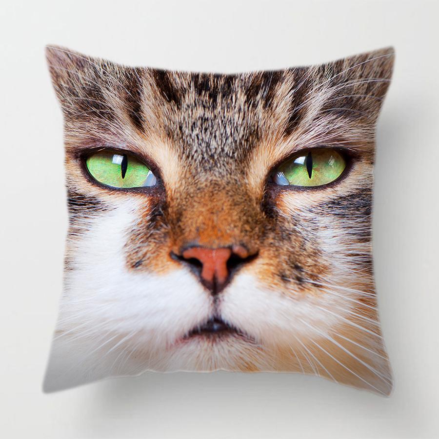 Симпатичный домашний кошачий морда, декоративный чехол для подушки с изображением животного, винтажный черно-белый домашний диван, наволочка, украшение для гостиной