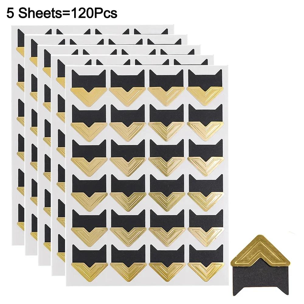 120/24Pc Photo Corners Stickers Diy Vintage Corner Kraft Paper Stickers For Photo Album Frame Decoration Scrapbooking Picture