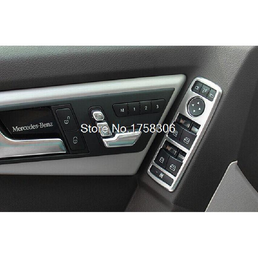 Angelguoguo окна автомобиля, подъемник для очков, кнопка украшения, рамки, наклейки для Mercedes Benz ACBE GLK ML GL G500 GLA
