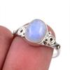 Natural Rainbow Moonstone Gemstone 925 Solid Sterling Silver Ring Size 7 K8r19