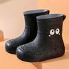 Korean Version Cartoon Children's Rain Boots for Girls, Fleece-Lined, Non-Slip, Waterproof Shoes, Student Rain Boots, Short Tube, Outdoor Water Shoes