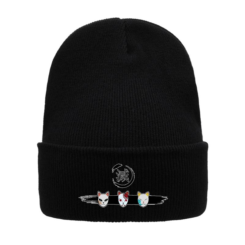 Demon Slayer Eyes Knitted Hat For Women Unisex Beanies Winter Hats Polyester Kimetsu No Yaiba Anime Manga Hip Hop Melon Cap