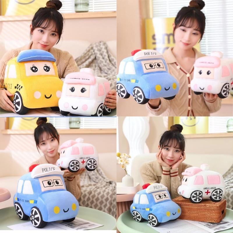 Ultra-plush Short Fur Cartoon Car Pillow- Available In 3 Vibrant Colors