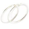[I4035] - Silver Hoop Earrings 'Choréographie' (rhodium-plated) - 4 Cm 2 Mm