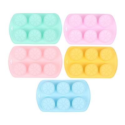 Силиконовая форма в форме фруктов, 6 отверстий, силиконовая форма в форме лимона, форма для мыла своими руками, форма для помадки, шоколада, форма для выпечки торта, пудинга