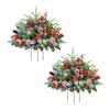Yousheng Lighted Artificial Christmas Urn Filler Battery Powered Pre-lit Xmas Pine Trees with LED Lights And Tripod Stake Holiday Planter Filler