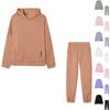 Women's Sports Fashion Solid Color Hoodie Casual Two-piece Set