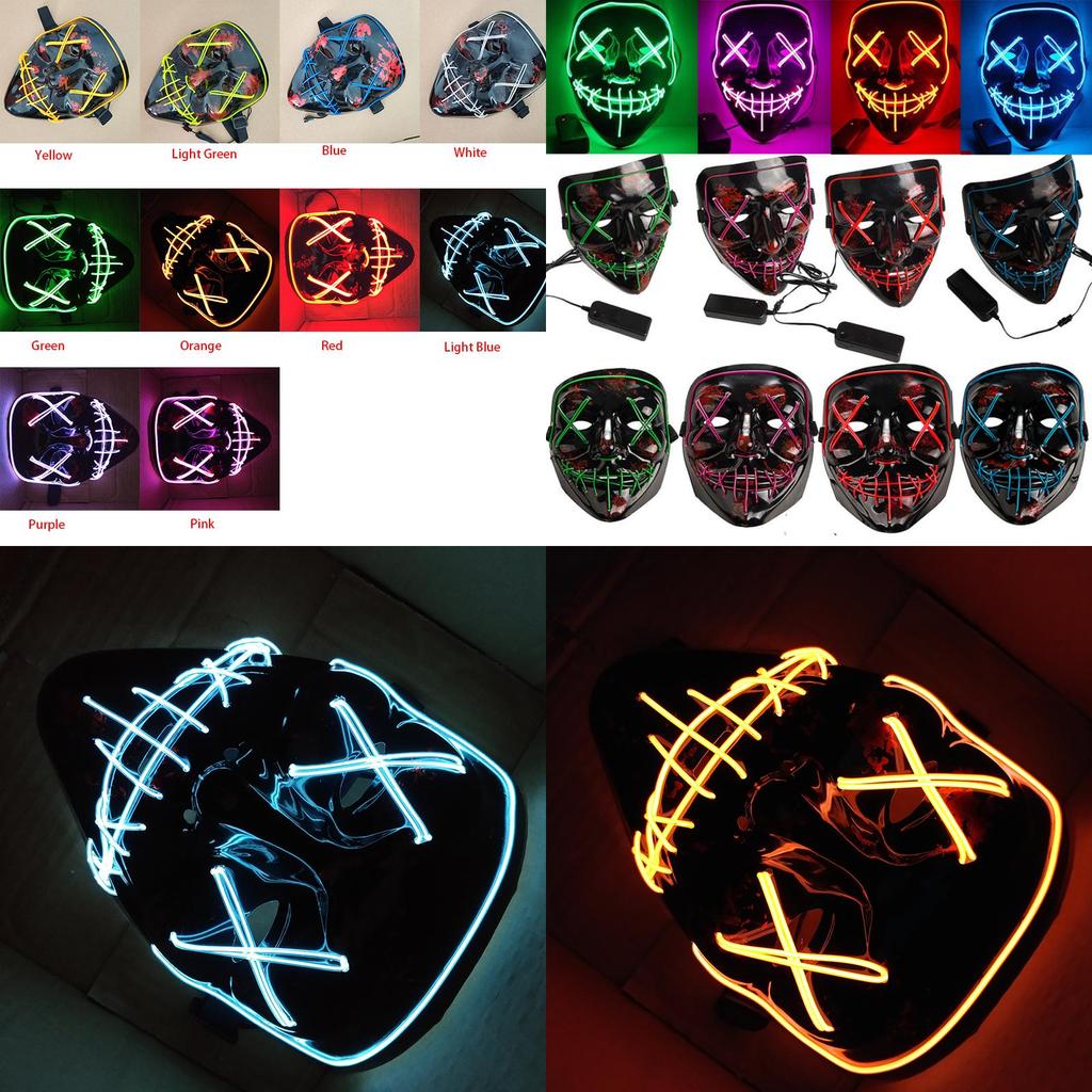 Led Light Mask Up Funny Mask The Purge Election Year Ideal For Halloween And Cosplay Events
