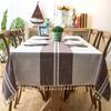Waterproof Jacquard Imitation Cotton And Linen Embroidery Fringed Tablecloth Lace Geometric Rectangular Dining Table Coffee Table Tablecloth