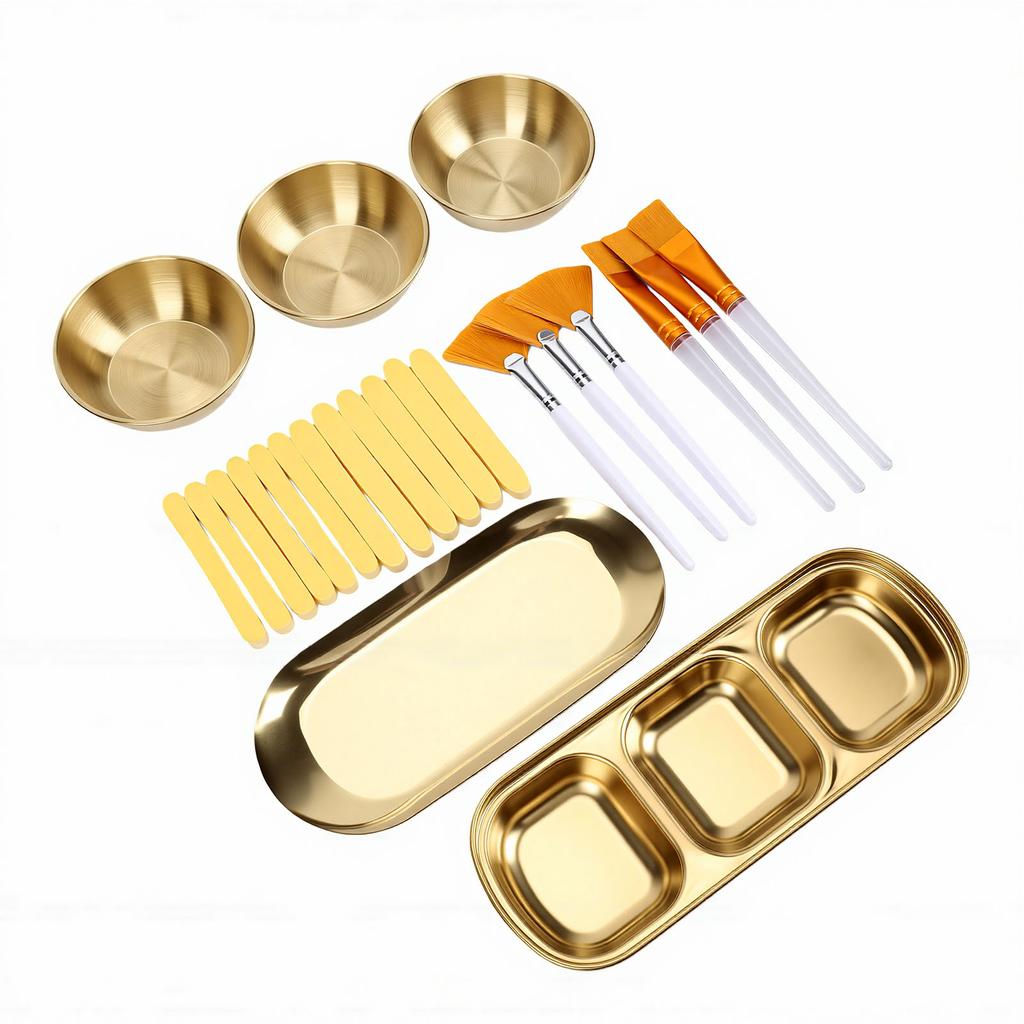 23 Pcs Esthetician Supplies for Facials Set Mixing Bowls Fan Brushes Compressed Sponges Compartment Tray Women Facial