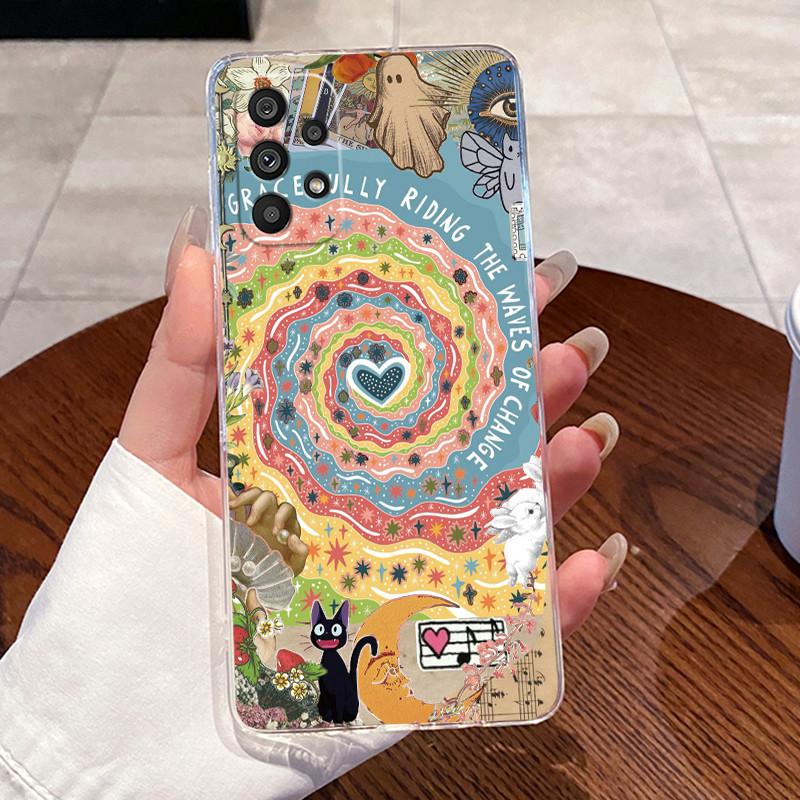 For Samsung Galaxy A52 A52S A72 A73 A53 Cases Clear Silicone Soft TPU Back Cover For Samsung A73 Cute Rabbit Dinasaur Phone Case