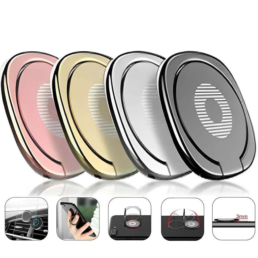 Мини-держатель для пальцев на 360 градусов, автомобильный металлический магнитный держатель, держатель для наклейки на заднюю панель телефона, универсальные автомобильные аксессуары для смартфона