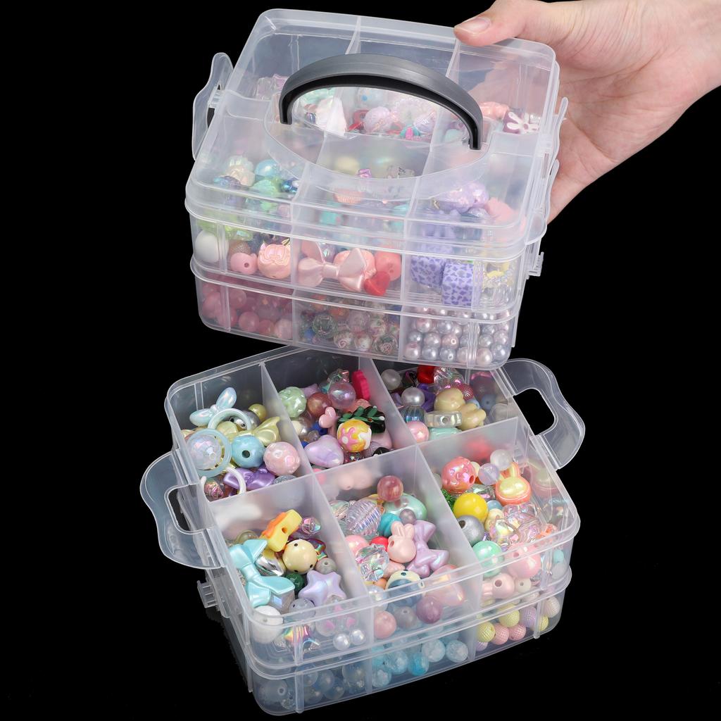PP Material Plastic Transparent Compartment Storage Box DIY Bracelets Necklaces Jewelry Storage