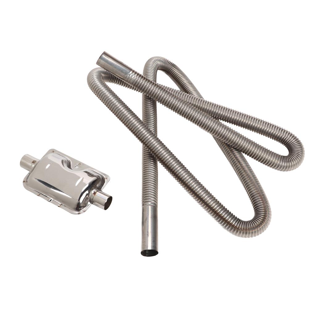 Parking Air Heater Exhaust Pipe with Muffler Stainless Steel Fuel Tank Diesel Gas Vent Hose 2.5cm