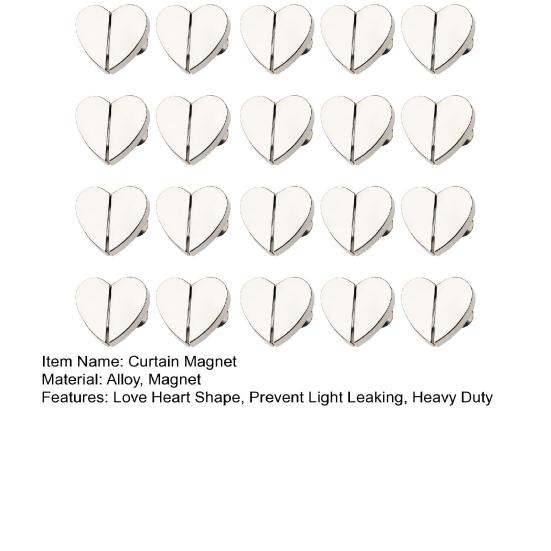 2/4/12/20 шт. Магнитные зажимы для штор в форме сердец, предотвращающие проникновение света, магнитные держатели для штор из прочного сплава, утяжелители для тонких штор