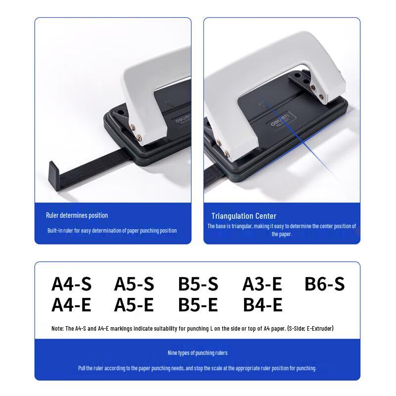 Deli 0101 Two-Hole Paper Puncher (2-Pack) CN plug (adapter included)