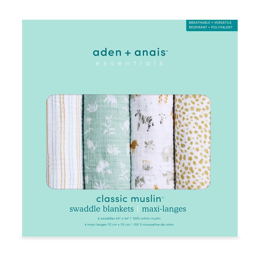 Aden anais essentials и anai swaddle 4 жираф сафари 4 предмета + (эйден основы)