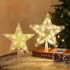 1 шт. Рождественская верхушка для елки, теплая белая светодиодная лампа, звезды, огни, украшение, декор для дома, комнаты, рождественские украшения, Navidad, Новый год 2025, подарки