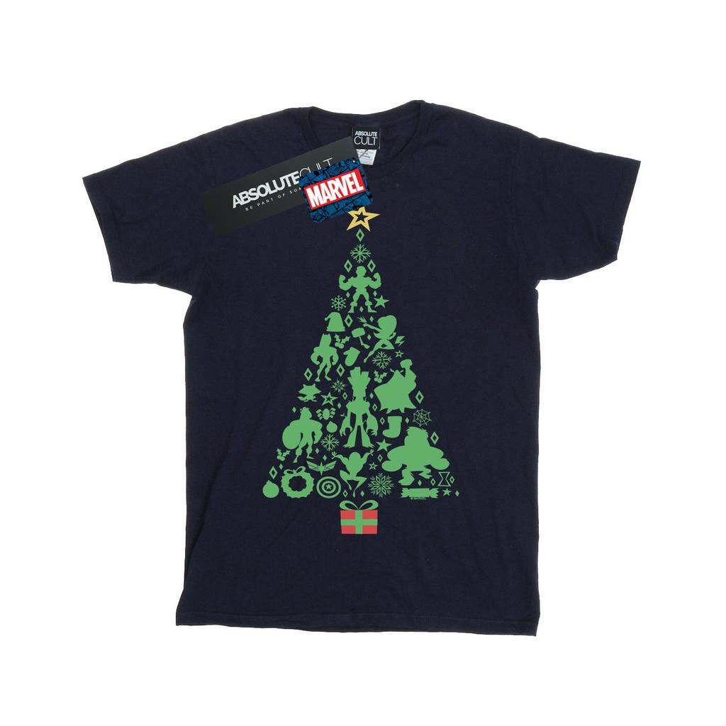 Marvel Mens Avengers Christmas Tree T-Shirt