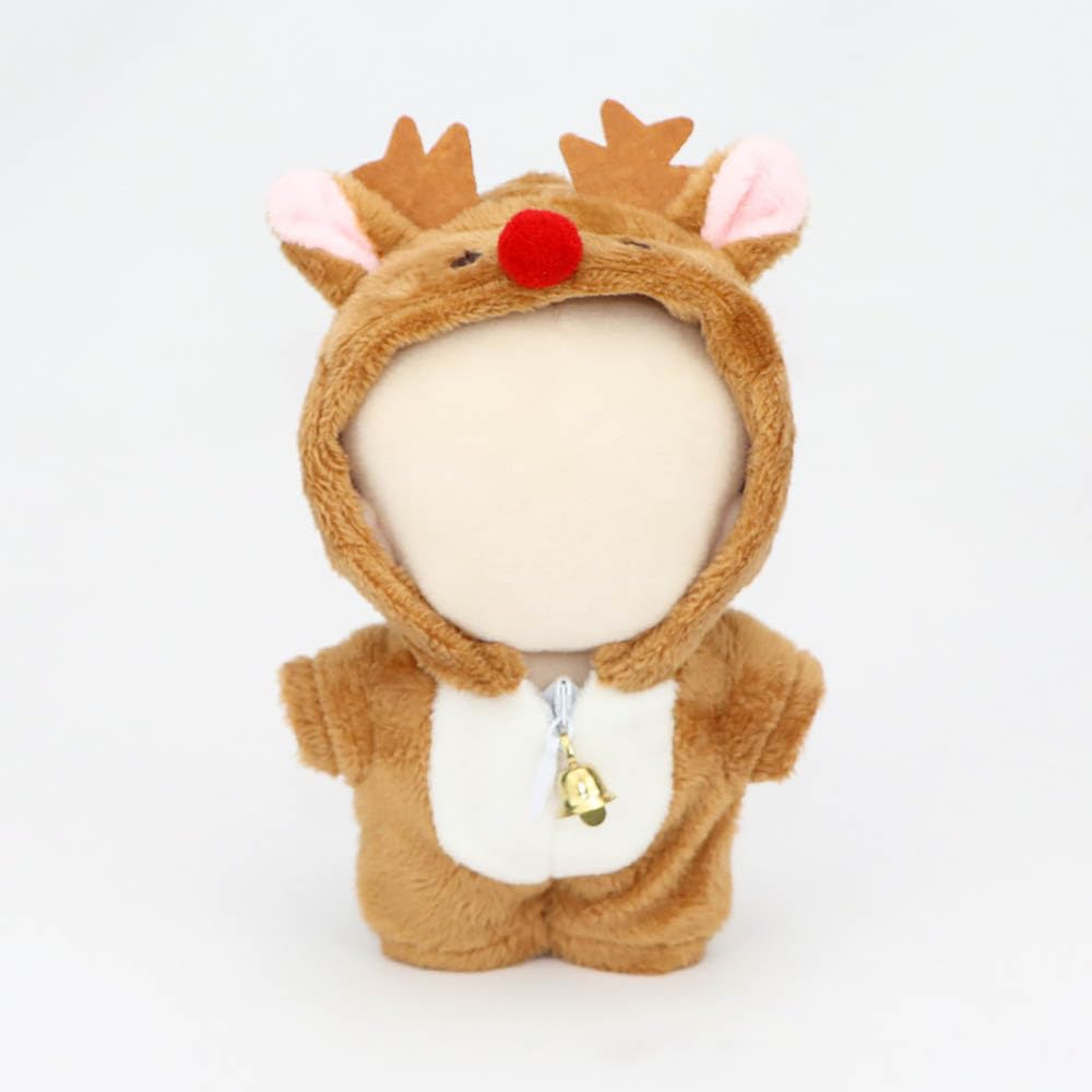 Niannyyhouse 10 см Плюшевый Динозавр Акула Комбинезон Комбинезон Наряд Хлопковая Кукла с Аксессуарами (коричневый)