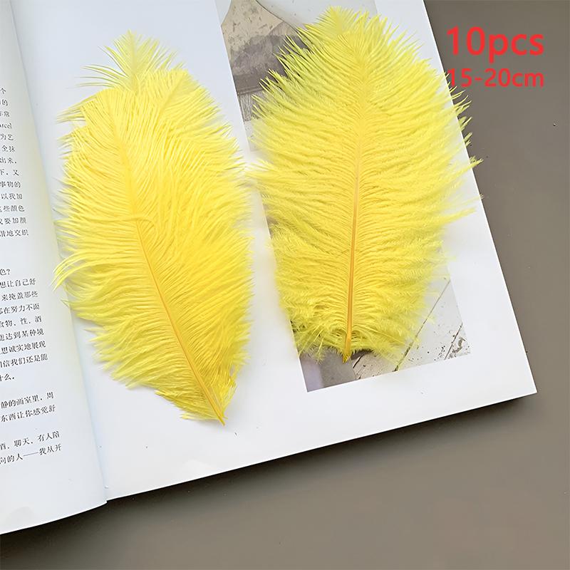 10pcs Feathers Ostrich 15-20cm Royal Blue Black White Pink Trim For Sewing Clothes Fabric Outfit Plumas Crafts Mixed Colors Hat