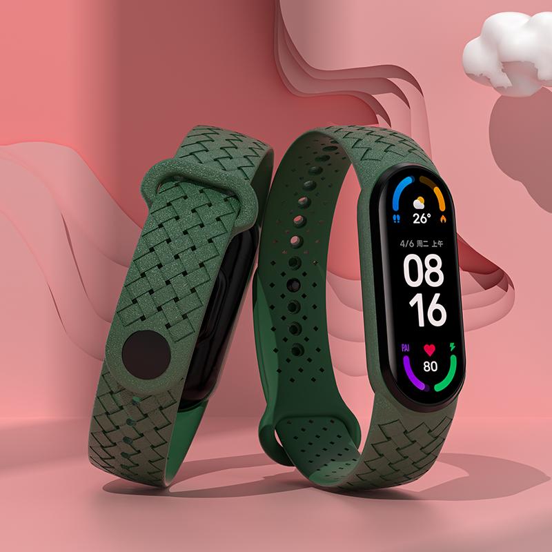 Браслет на запястье для Xiaomi Mi Band 7, сменный спортивный дышащий силиконовый плетеный ремешок Solo Loop Correa NFC Miband 6 5 4