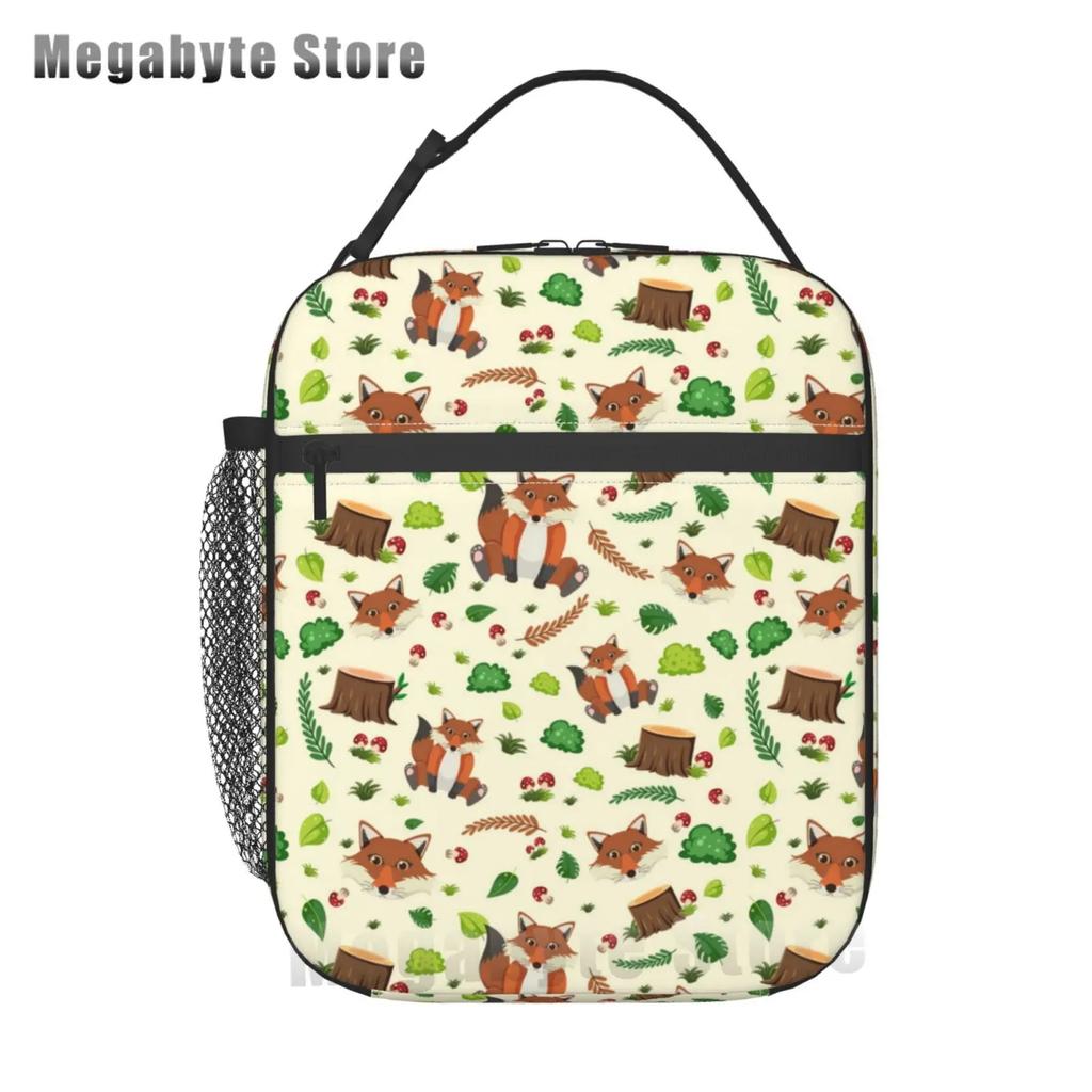 Foxes Autumn Fox Милый оранжевый многоразовый ланч-бокс для офиса, школы, пикника, пляжа, герметичная сумка-холодильник, сумка для ланча