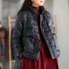 Women's Loose Thickened Stand-up Collar Winter Down Padded Jacket Literary Plate Buckle Warm Padded Jacket