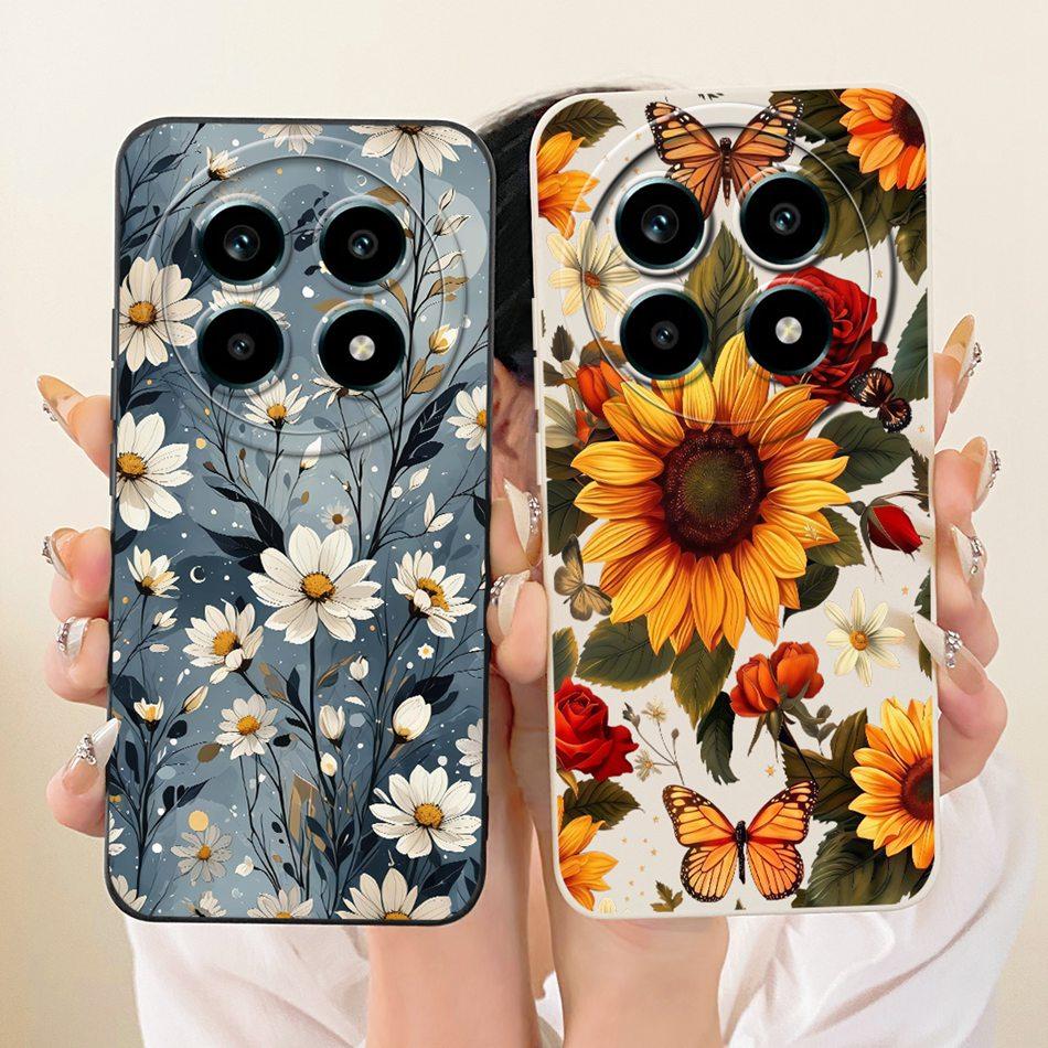 Для Realme 13 Pro 13Pro+ Милый Кот Цветок Мультяшный Чехол для Телефона Для Realme 13Pro Plus 5G Ударопрочные Мягкие Силиконовые Чехлы Бамперы