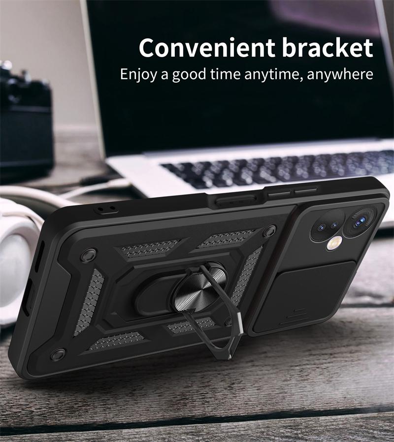 Для Tecno Spark 8C 9 чехол Slide Lens Armor телефон чехол для Tecno Spark Go 2022 Spark 8 9 Pro автомобильный магнитный держатель кольцо задняя крышка