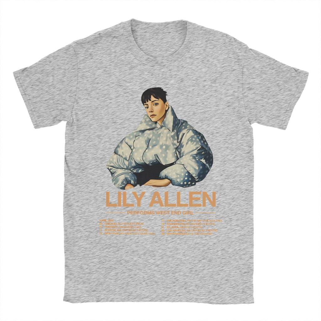 Hipster Lily Allen West End Girl Tour 2026 TShirts for Unisex Round Neck Pure T Shirts Short Sleeve Tee Shirt Plus Size Clothes