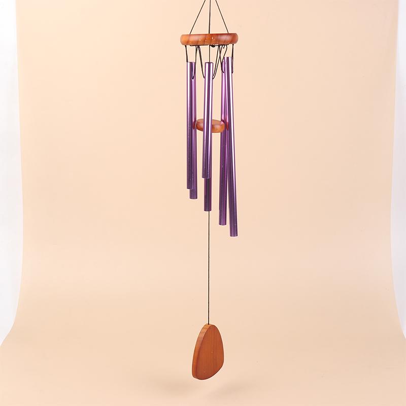 1 шт. Классические 6 трубок Алюминиевые трубки Колокольчики ветра с крючком и деревянной подвесной биркой Украшение для балкона, коридора Подарок на день рождения
