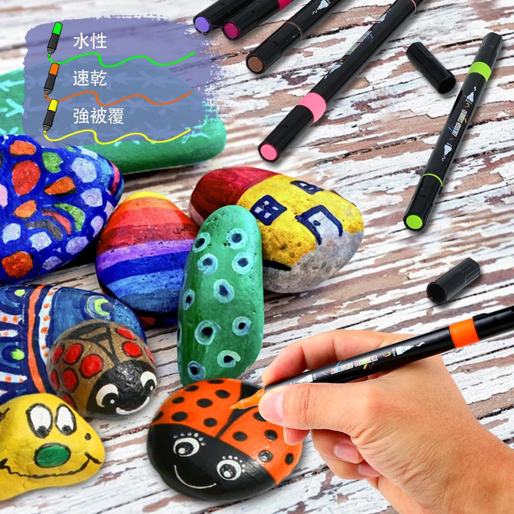Acrylic Marker 30 Color Thick and Thin Can Be Written On Plastic for Painting Gift Set, Colors, Pen, Water-based Pen, Non-toxic, Waterproof,