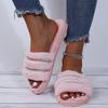 Fashion 2025 Fashion Thicken Furry Slippers for Women House Flat Comfort Slippers Woman Winter Non Slip Wear-Resistant Sandals Female