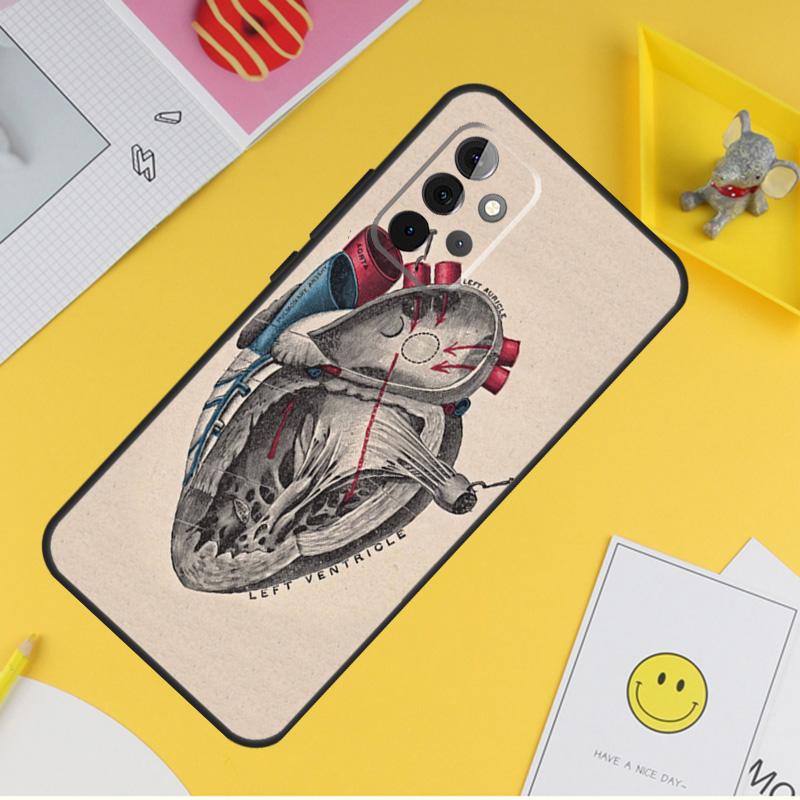 Anatomical Heart Anatomy For Samsung Galaxy A14 A34 A54 A12 A32 A52 A51 A71 A53 A33 A13 A15 A25 A35 A55 Phone Case