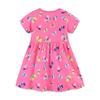Girls' European & American Style Butterfly Print Summer Dress - Cotton, Round Neck, Princess Design