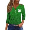 Женская модная и повседневная рубашка с рукавом семь четвертей. Топ-пуловер с принтом ко Дню Святого Патрика
