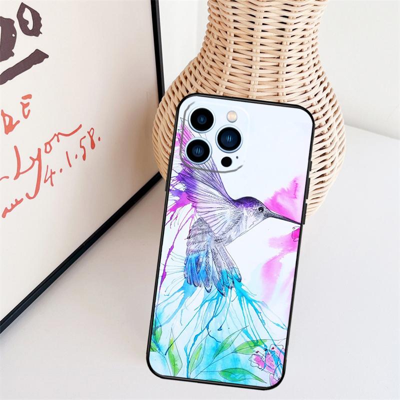 Чехол для телефона с колибри для iPhone 17 Pro Max 14 13 12 11 15 16 Pro Max mini 15 16 Plus 16e Задняя крышка