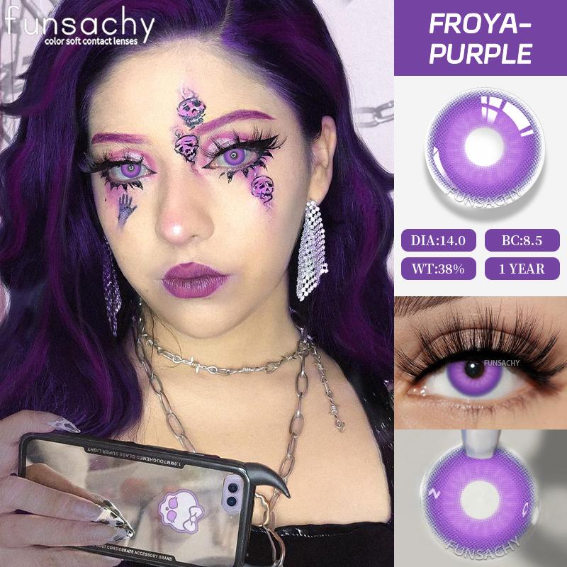 FUNSACHY Cosplay Vampire Red Contact Lenses Anime Cosplay Halloween Lenses Cosmetic Colorful Multicontacts White Black Softlens