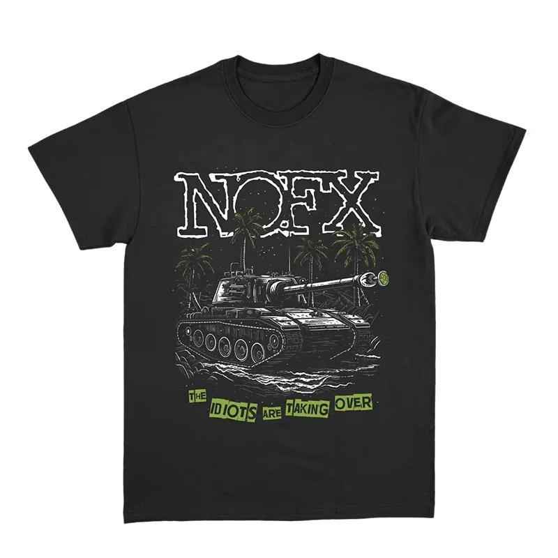 NOFX Punk Band Album Shark Graphic Casual T-Shirt, Unisex Luxury Band Style Top Women And Men T-shirt
